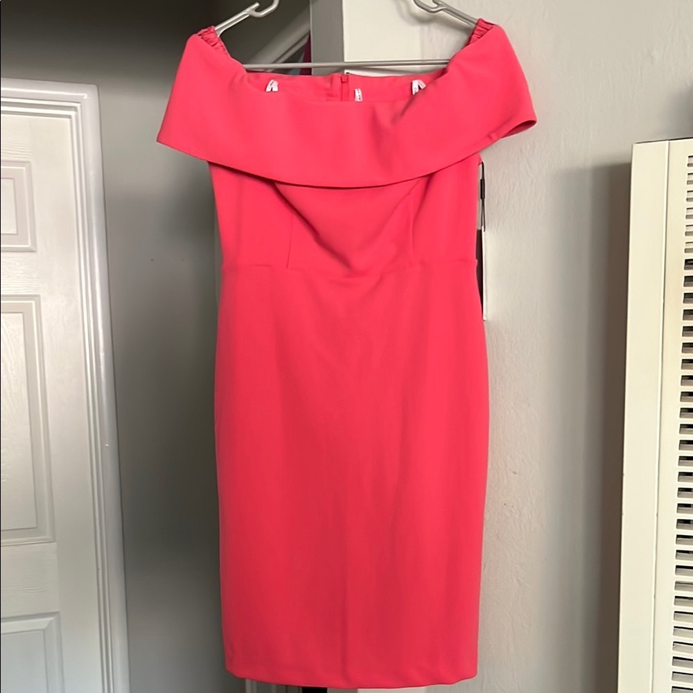 Calvin Klein Strapless Scarlet Dress
